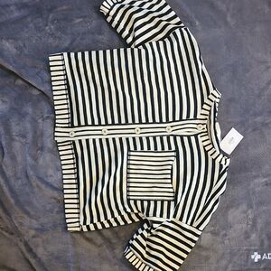 Mustard Seed Black and Cream Striped Knit